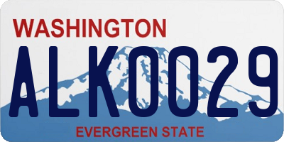 WA license plate ALK0029