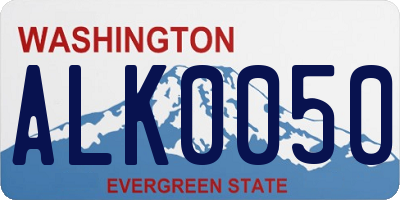 WA license plate ALK0050