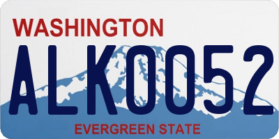 WA license plate ALK0052