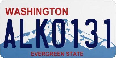 WA license plate ALK0131