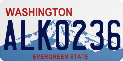 WA license plate ALK0236