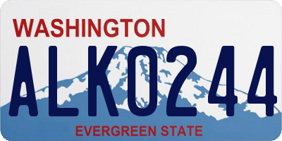 WA license plate ALK0244