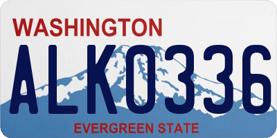 WA license plate ALK0336