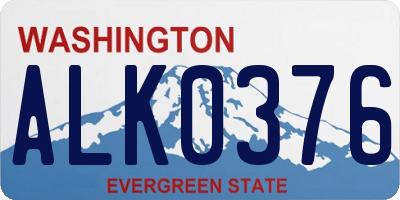 WA license plate ALK0376