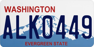 WA license plate ALK0449