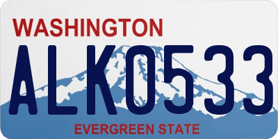 WA license plate ALK0533