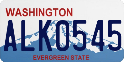 WA license plate ALK0545