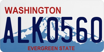 WA license plate ALK0560