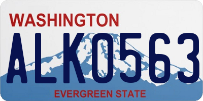 WA license plate ALK0563