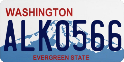 WA license plate ALK0566