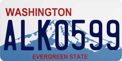 WA license plate ALK0599