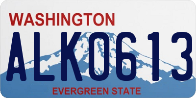 WA license plate ALK0613