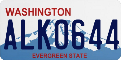 WA license plate ALK0644