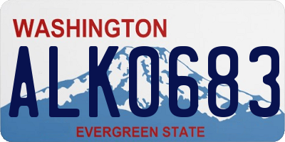 WA license plate ALK0683