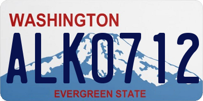 WA license plate ALK0712