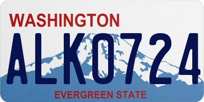 WA license plate ALK0724