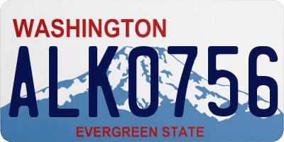 WA license plate ALK0756
