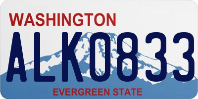 WA license plate ALK0833