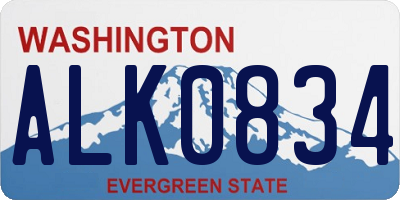 WA license plate ALK0834