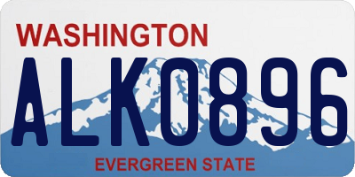 WA license plate ALK0896