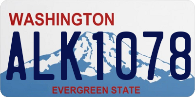 WA license plate ALK1078