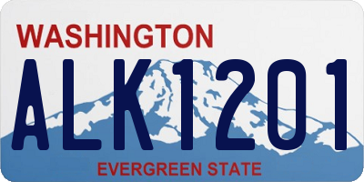 WA license plate ALK1201