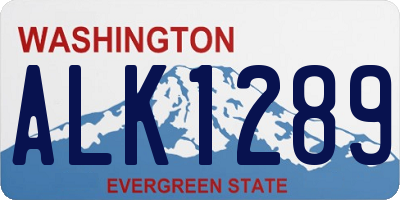 WA license plate ALK1289