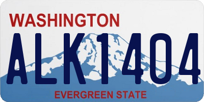 WA license plate ALK1404