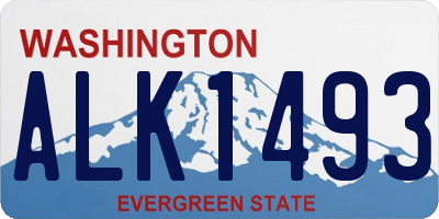 WA license plate ALK1493
