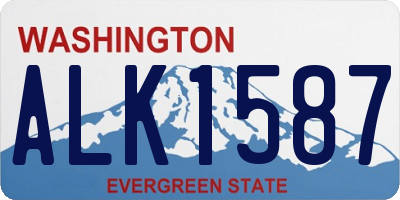 WA license plate ALK1587