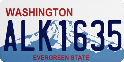 WA license plate ALK1635