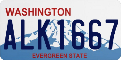 WA license plate ALK1667