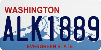 WA license plate ALK1889