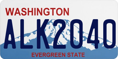 WA license plate ALK2040