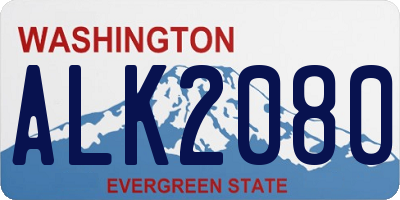 WA license plate ALK2080