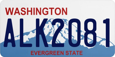 WA license plate ALK2081