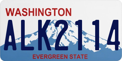 WA license plate ALK2114