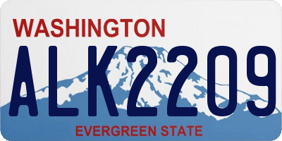 WA license plate ALK2209