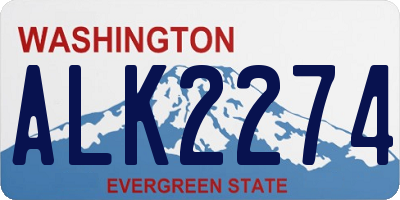 WA license plate ALK2274