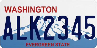 WA license plate ALK2345