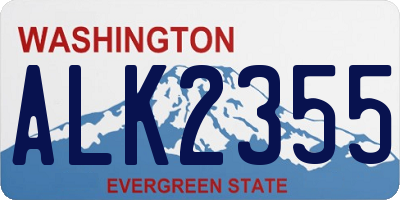 WA license plate ALK2355