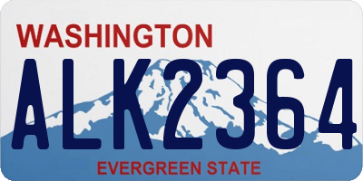 WA license plate ALK2364