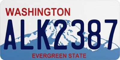 WA license plate ALK2387