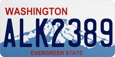 WA license plate ALK2389