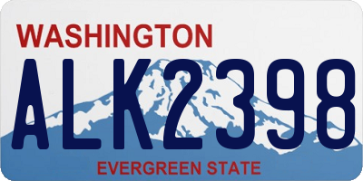 WA license plate ALK2398