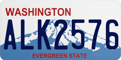 WA license plate ALK2576