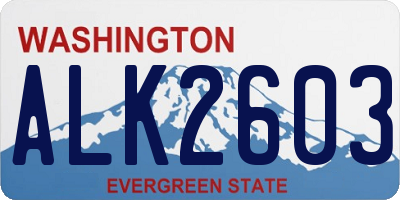 WA license plate ALK2603