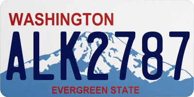 WA license plate ALK2787