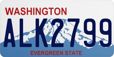 WA license plate ALK2799