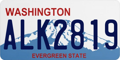 WA license plate ALK2819